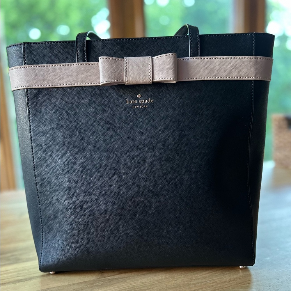 Kate Spade Black and Tan Structured Tote